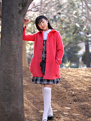Japanese tramp poses in her school uniform as she waits - Erotic and nude pussy pics at GirlSoftcore.com