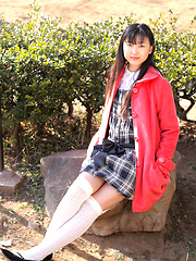 Japanese tramp poses in her school uniform as she waits - Erotic and nude pussy pics at GirlSoftcore.com