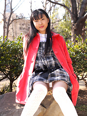 Japanese tramp poses in her school uniform as she waits - Erotic and nude pussy pics at GirlSoftcore.com