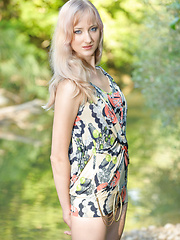 Zemira youthful yet sultry demeanor compliments her slim; slender body with her gorgeous, perky tits as she seductively play on the cool refreshing river under the bright sunlight. - Erotic and nude pussy pics at GirlSoftcore.com