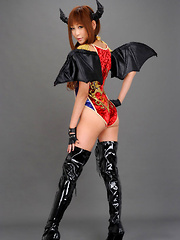 Sayuri Ono Asian in long boots is batwoman waiting for victims - Erotic and nude pussy pics at GirlSoftcore.com