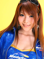 Minami Haduki Asian plays withlatex suit showing some curves - Erotic and nude pussy pics at GirlSoftcore.com