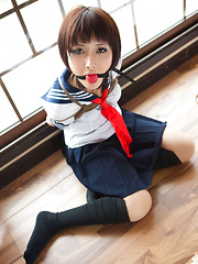 Dimdim Asian in school uniform is tied in ropes and canÂ´t scream - Erotic and nude pussy pics at GirlSoftcore.com