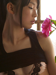Tomoe Yamanaka Asian in stockings shows nasty behind at window - Erotic and nude pussy pics at GirlSoftcore.com