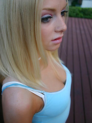 Blonde tease Skye loves to tease with her perky teenage tits and her tight round perfect ass outdoors - Erotic and nude pussy pics at GirlSoftcore.com
