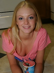 Skye loves to tease as she lets her friend look down her shirt while she eats ice cream - Erotic and nude pussy pics at GirlSoftcore.com