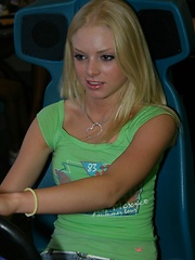 Petite blonde Skye Model is out having fun in a tight top and jeans - Erotic and nude pussy pics at GirlSoftcore.com