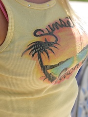 Blonde teen Skye Model shows off her tight teen body by her friends car - Erotic and nude pussy pics at GirlSoftcore.com