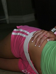 Skye shows off her tight round ass in tiny shorts - Erotic and nude pussy pics at GirlSoftcore.com