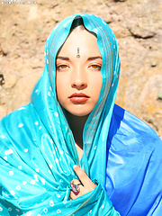 Perfection in a blue cape - Erotic and nude pussy pics at GirlSoftcore.com