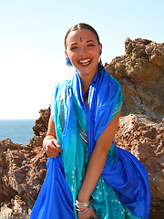 Perfection in a blue cape - Erotic and nude pussy pics at GirlSoftcore.com