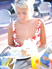 Danica gets naked in public - Erotic and nude pussy pics at GirlSoftcore.com
