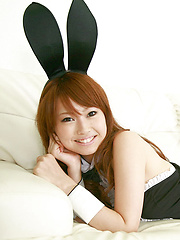 Chinatsu Sasaki Asian bunny has sexy legs in fishnet stockings - Erotic and nude pussy pics at GirlSoftcore.com