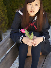 Teen Kana Yuuki is schoolgirl with nice face and slender figure - Erotic and nude pussy pics at GirlSoftcore.com