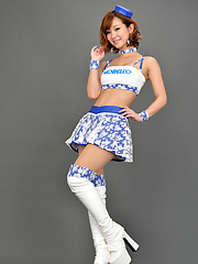 Ichika Nishimura Asian in long boots and short skirt is playful - Erotic and nude pussy pics at GirlSoftcore.com