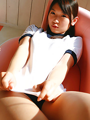Noriko Kijima Asian in sports equipment is playful in the house - Erotic and nude pussy pics at GirlSoftcore.com