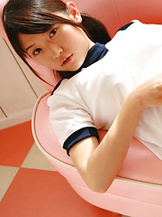 Noriko Kijima Asian in sports equipment is playful in the house - Erotic and nude pussy pics at GirlSoftcore.com