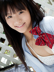 Miho Morita Asian takes school uniform off and shows body outdoor - Erotic and nude pussy pics at GirlSoftcore.com