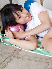 Miho Morita Asian shows hot butt in shorts and wants to play - Erotic and nude pussy pics at GirlSoftcore.com