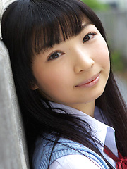 Kotone Moriyama Asian in uniform bends and shows ass on street - Erotic and nude pussy pics at GirlSoftcore.com