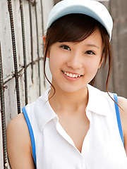 Kana Yuuki Asian takes tennis skirt off while playing with ball - Erotic and nude pussy pics at GirlSoftcore.com