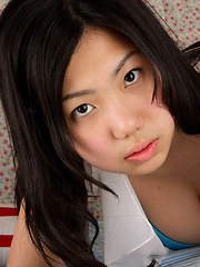 Miho Takai Asian is proud owner of big boobs she has in blue bra - Erotic and nude pussy pics at GirlSoftcore.com