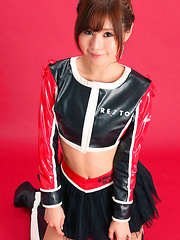 Ai Kumano Asian in latex and fluffy skirt is fresh and playful - Erotic and nude pussy pics at GirlSoftcore.com
