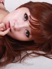Sandy Asian in red dress is so leering touching her sexy lips - Erotic and nude pussy pics at GirlSoftcore.com