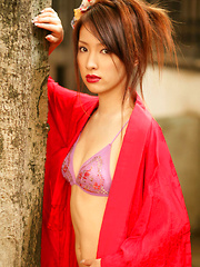 Saki Seto Asian takes geisha outfit off and shows leering curves - Erotic and nude pussy pics at GirlSoftcore.com