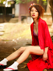 Saki Seto Asian takes geisha outfit off and shows leering curves - Erotic and nude pussy pics at GirlSoftcore.com