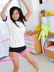 Miho Takai Asian in sports outfit is sexy while playing with ball - Erotic and nude pussy pics at GirlSoftcore.com