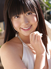 Hijiri Sachi Asian in shorts and bra enjoys sun on her curves - Erotic and nude pussy pics at GirlSoftcore.com