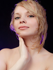 Feeona A posing in her boy-hugging dress before sprawling sensually on the cold, damp floor. - Erotic and nude pussy pics at GirlSoftcore.com