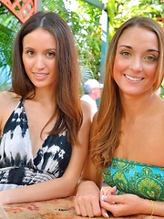 Mary and Aubrey Pantiless in Hawaii - Erotic and nude pussy pics at GirlSoftcore.com