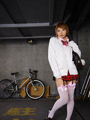 Sexy teen Rui Hazuki poses in short skirt out - Erotic and nude pussy pics at GirlSoftcore.com