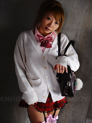 Sexy teen Rui Hazuki poses in short skirt out - Erotic and nude pussy pics at GirlSoftcore.com