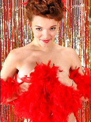 Danielle Riley as a busty burlesque dancer - Erotic and nude pussy pics at GirlSoftcore.com