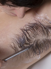 Sexy bath time with very hairy Harley - Erotic and nude pussy pics at GirlSoftcore.com