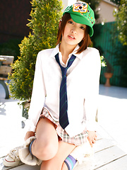 Ryoko Tanaka Asian in kinky lingerie is naughty outdoor and home - Erotic and nude pussy pics at GirlSoftcore.com