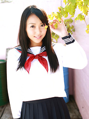 Miyu Watanabe Asian in school uniform loves rubbing cunt of ball - Erotic and nude pussy pics at GirlSoftcore.com
