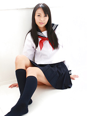 Miyu Watanabe Asian in school uniform loves rubbing cunt of ball - Erotic and nude pussy pics at GirlSoftcore.com