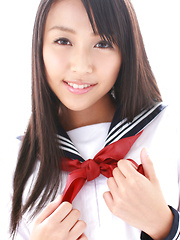 Miyu Watanabe Asian in school uniform loves rubbing cunt of ball - Erotic and nude pussy pics at GirlSoftcore.com